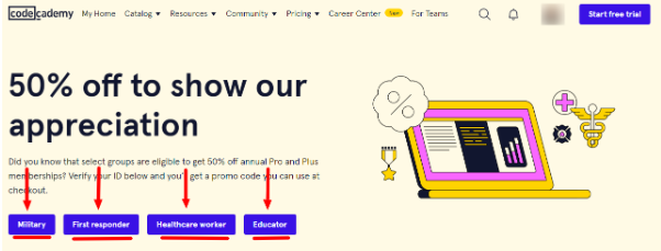 50% off Codecademy
