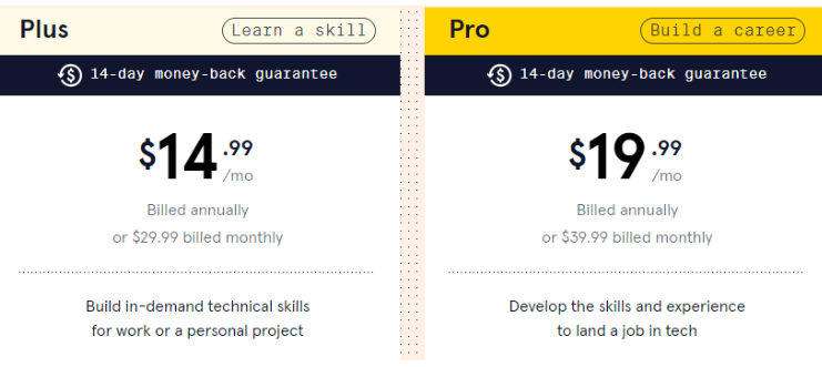 Codecademy Pricing Plans
